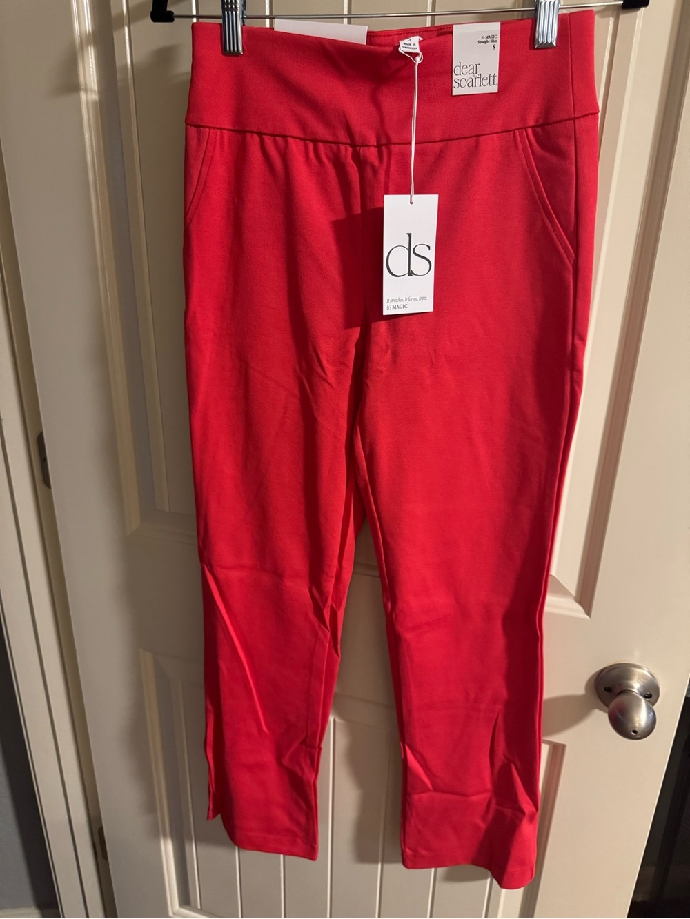 Scarlett Bright Red Pull-On Ponte Pants